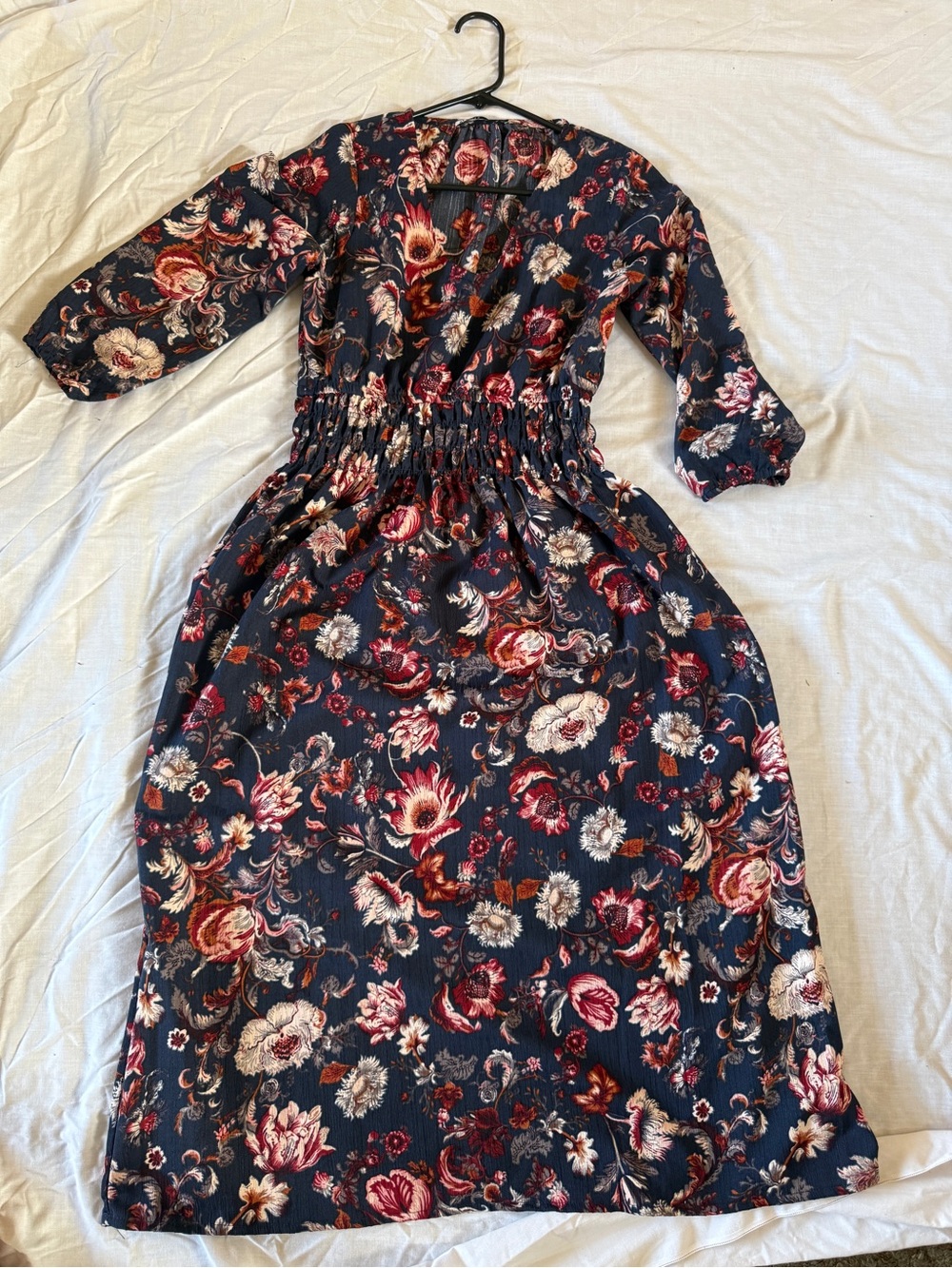 Old Navy Floral Midi Dress in Blue & Red Size XL Like New